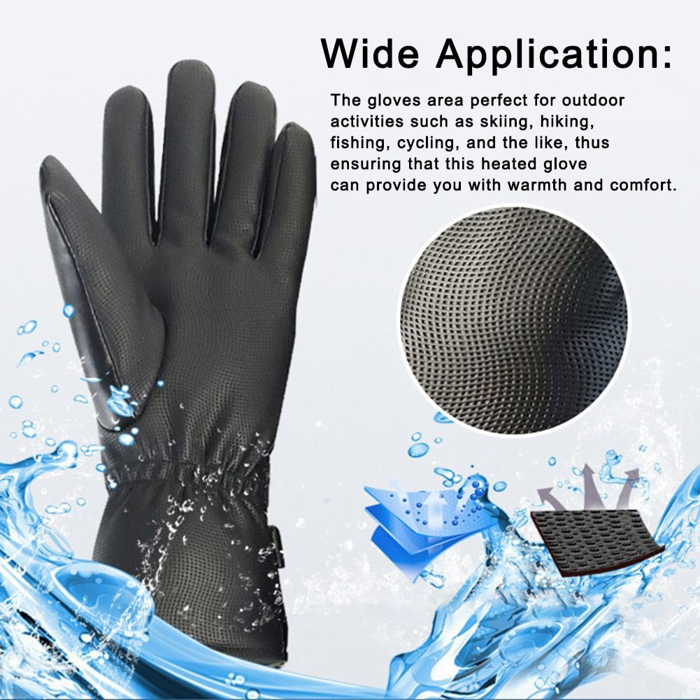 Heated Gloves Electric Rechargeable Touchscreen Windproof Unisex Winter Gloves Outdoor Clothing | Sansoti