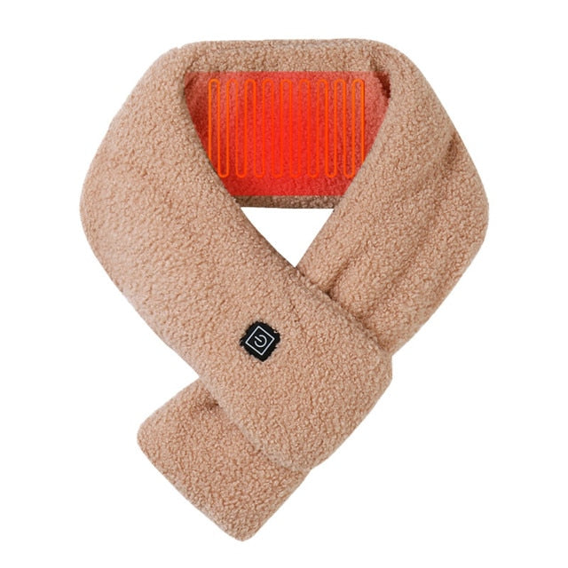 USB Heated Scarf with 3 Temperature Settings, Soft Fleece Winter Scarf, Unisex for Walking and Outdoor Winter Activities | Sansoti