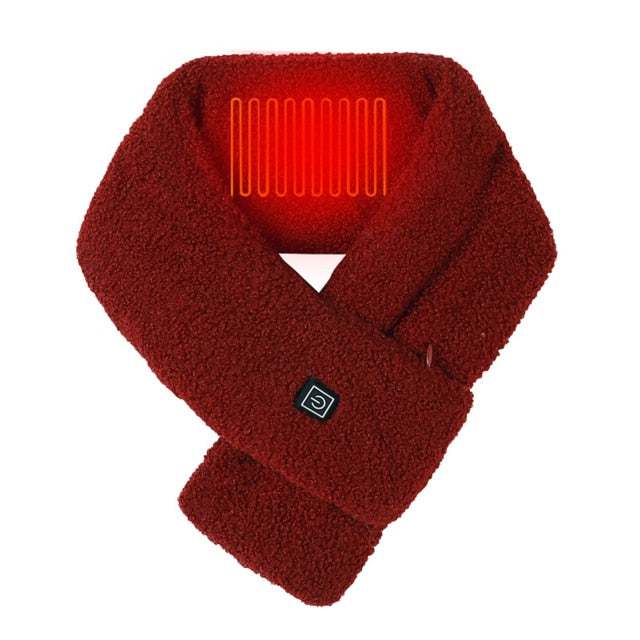 USB Heated Scarf with 3 Temperature Settings, Soft Fleece Winter Scarf, Unisex for Walking and Outdoor Winter Activities | Sansoti