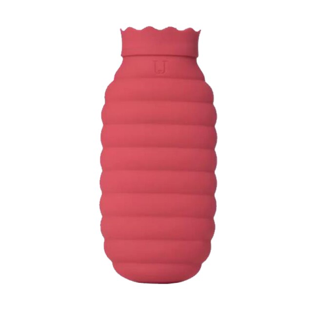 Microwave-Safe Silicone Hot Water Bottle 313ml 620ml with Knitted Cover for Abdominal Pain Relief and Warmth | Sansoti