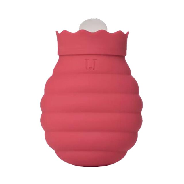 Microwave-Safe Silicone Hot Water Bottle 313ml 620ml with Knitted Cover for Abdominal Pain Relief and Warmth | Sansoti
