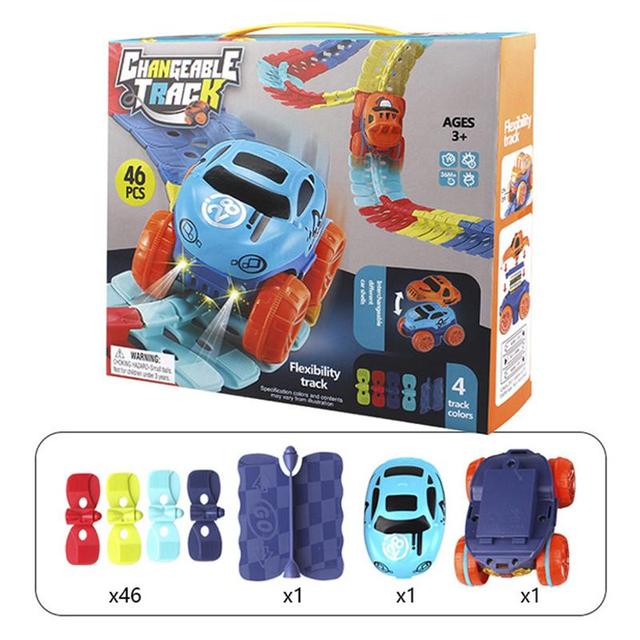 Magnetisches Rennbahn-Spielzeugset für Kinder mit Glow-in-the-Dark-Funktion 46–184 Teile lehrreich kreativ | Sansoti