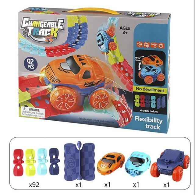 Magnetisches Rennbahn-Spielzeugset für Kinder mit Glow-in-the-Dark-Funktion 46–184 Teile lehrreich kreativ | Sansoti