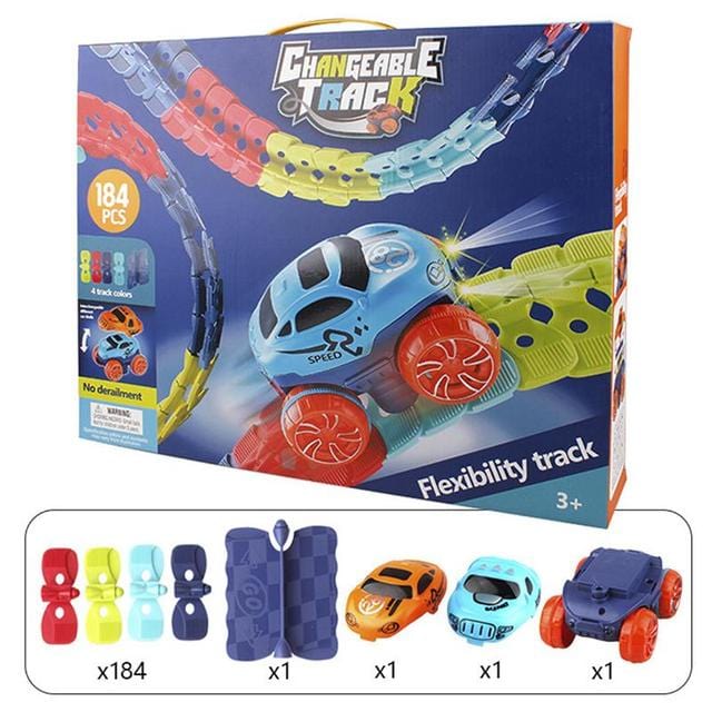 Magnetisches Rennbahn-Spielzeugset für Kinder mit Glow-in-the-Dark-Funktion 46–184 Teile lehrreich kreativ | Sansoti