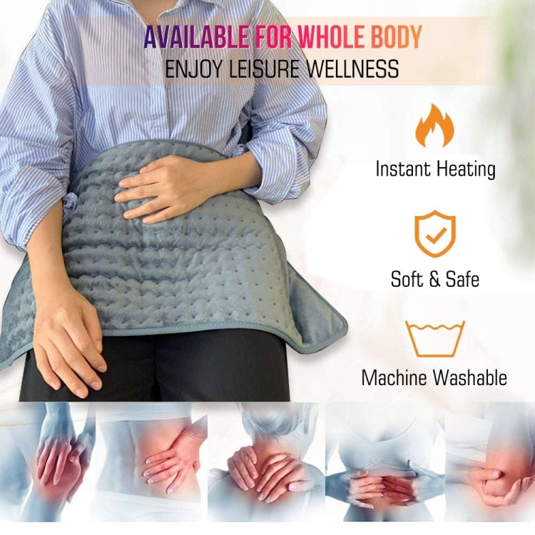 Electric Heating Pad 76x40cm Heat Therapy 10 Temperature Settings Digitally Adjustable Machine Washable | Sansoti