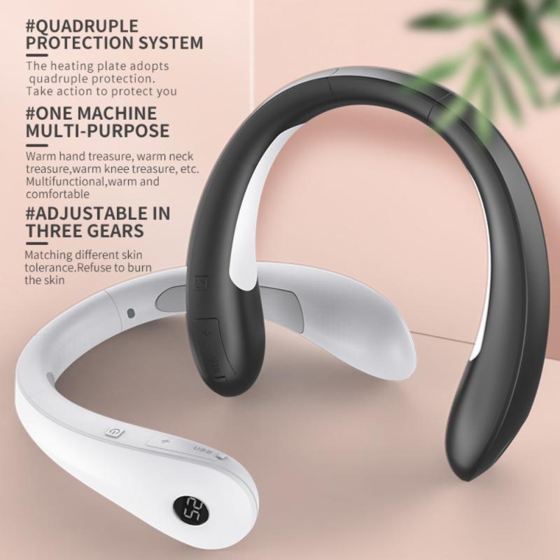 Portable Rechargeable Neck Heating Wrap 8000mAh 3 Temperature Settings Digital Display Neck Warmer for Home | Sansoti