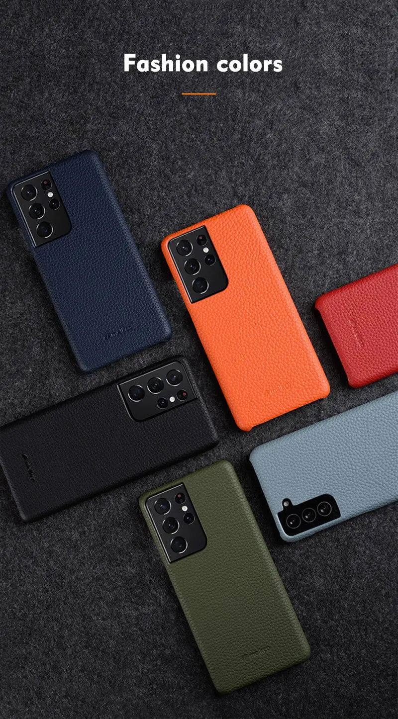 Leather Phone Case with Card Slots for Samsung Galaxy S22 S21 S20 Ultra Plus Stylish Protection | Sansoti