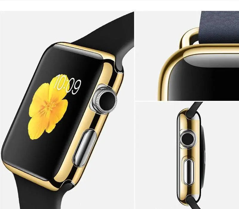 Beschermhoes voor smartwatch 44mm 40mm 42mm 38mm met gehard glas displaybescherming zwart zilver goud rosegoud | Sansoti