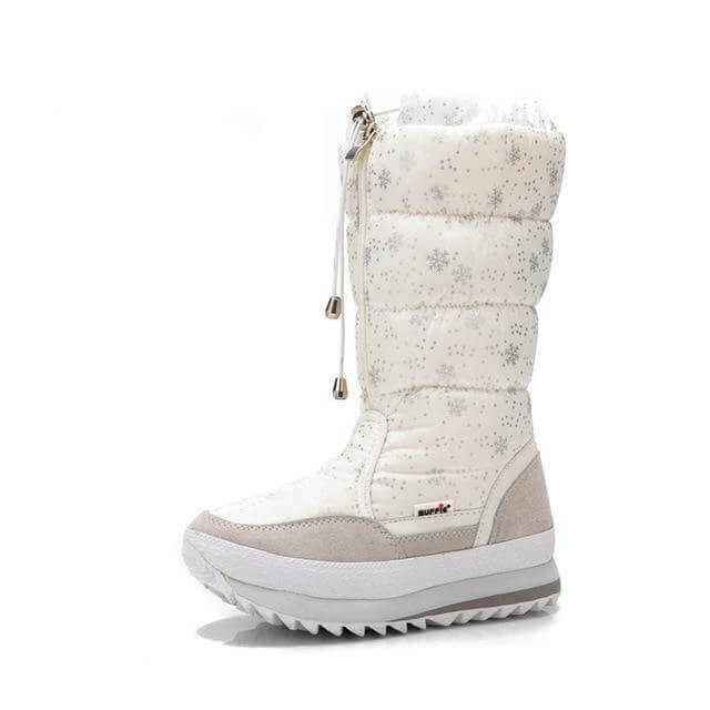 Kniehohe Winterstiefel mit weichem Futter, Reißverschluss, für Damen, schneefest, warm und komfortabel, zum Wandern, Winter, 35-42 | Sansoti