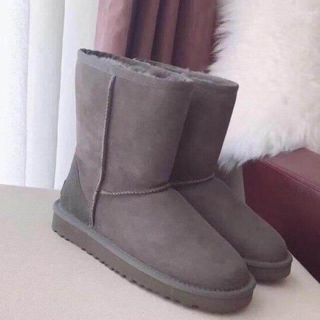Gefütterte Lederstiefeletten für Damen, Winterschuhe mit warmer Fütterung, schneefest, bequem und weich | Sansoti