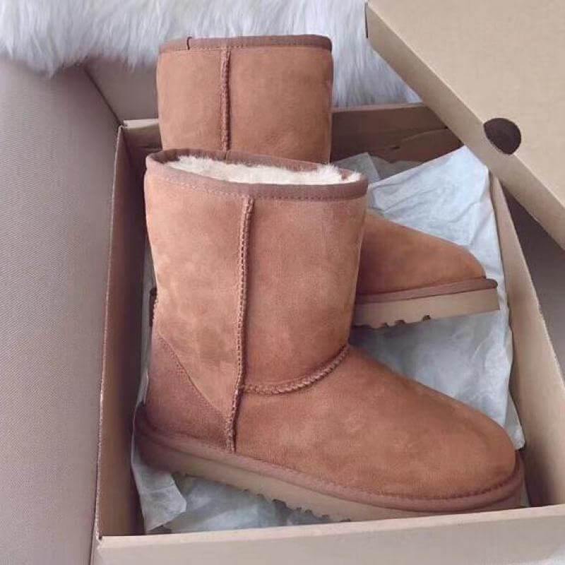 Gefütterte Lederstiefeletten für Damen, Winterschuhe mit warmer Fütterung, schneefest, bequem und weich | Sansoti