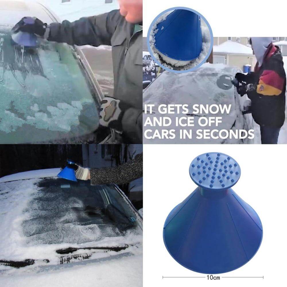 Conical Ice Scraper Car Windshield Snow Remover Winter Scraper Multifunctional Hand Tool | Sansoti