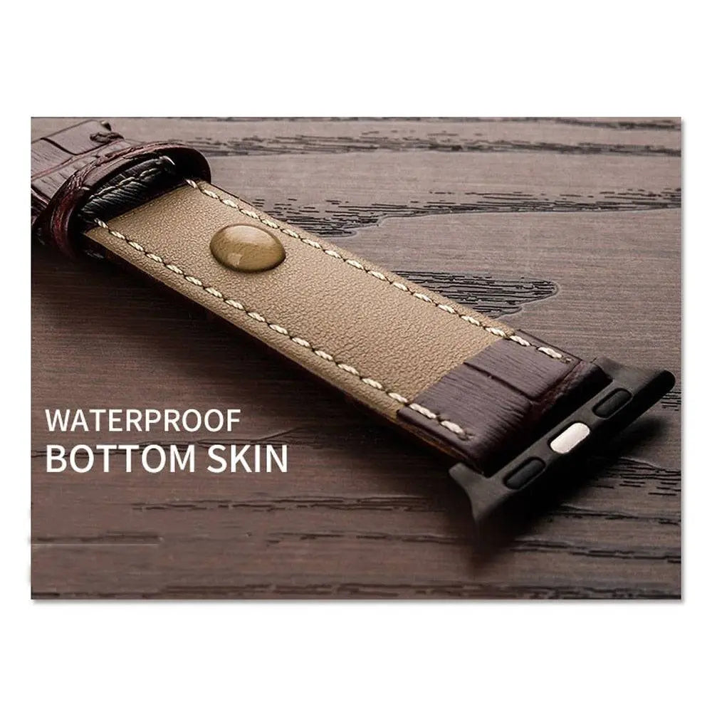 Leather Smartwatch Band Cowhide 42-49mm Adjustable Wristband Sporty Casual Style Watch Accessory | Sansoti