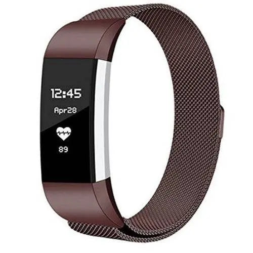 Metalen Horlogeband Mesh met Magnetische Sluiting Fitbit Charge 3 4 Verstelbaar Comfortabel Polsbandje | Sansoti