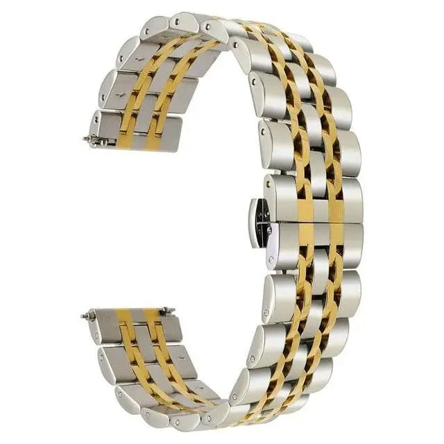 Stainless Steel Watch Band 22mm Smartwatch Wristband Metal Link Band Adjustable Universal Robust | Sansoti