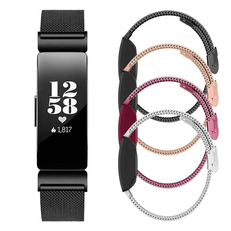 Metalen Mesh Horlogeband Roestvrij Staal Verstelbaar Magnetisch Polsbandje voor Fitnesstracker Sporthorloge | Sansoti