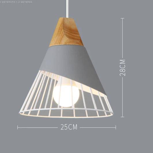 Skandinavische Holz-Metall-Pendelleuchte Nordisches Design Farbige Aluminium-Kegel- oder Kuppeldeckenleuchte mit verstellbarem Kabel | Restfield