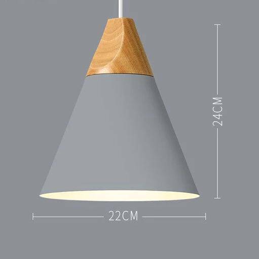 Skandinavische Holz-Metall-Pendelleuchte Nordisches Design Farbige Aluminium-Kegel- oder Kuppeldeckenleuchte mit verstellbarem Kabel | Restfield
