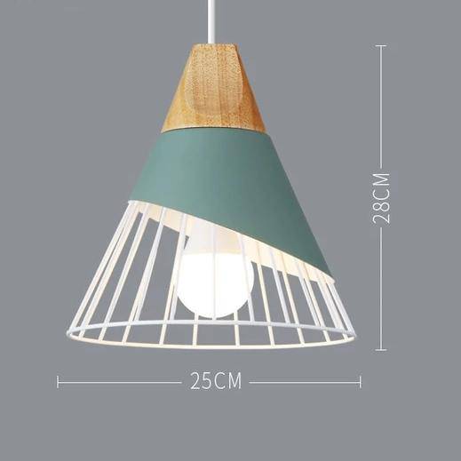 Skandinavische Holz-Metall-Pendelleuchte Nordisches Design Farbige Aluminium-Kegel- oder Kuppeldeckenleuchte mit verstellbarem Kabel | Restfield
