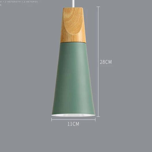 Skandinavische Holz-Metall-Pendelleuchte Nordisches Design Farbige Aluminium-Kegel- oder Kuppeldeckenleuchte mit verstellbarem Kabel | Restfield