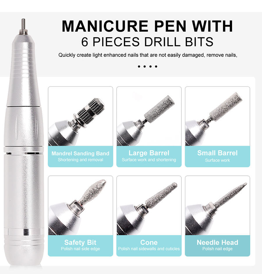 Professionele Elektrische Nagelvijl 45000 RPM Oplaadbaar — Stil & Draagbaar Manicure Apparaat | Sansoti