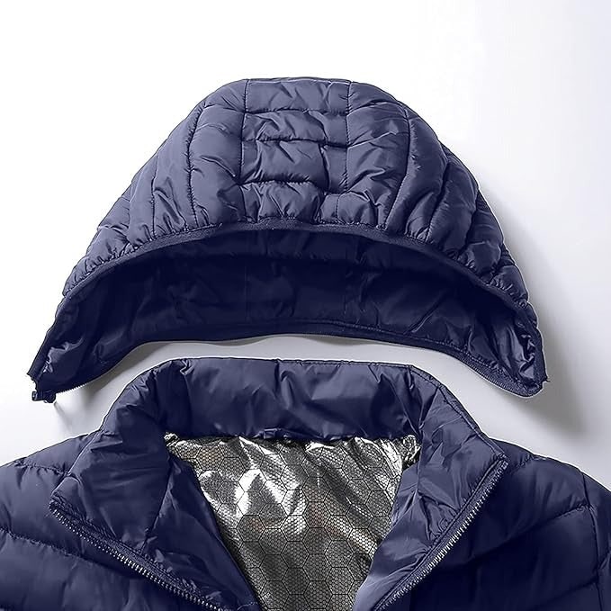 Thermal Puffer Jacket with 9 Heating Zones Hooded Quilted Unisex Winter Clothing Foldable Outdoor Jacket | Sansoti