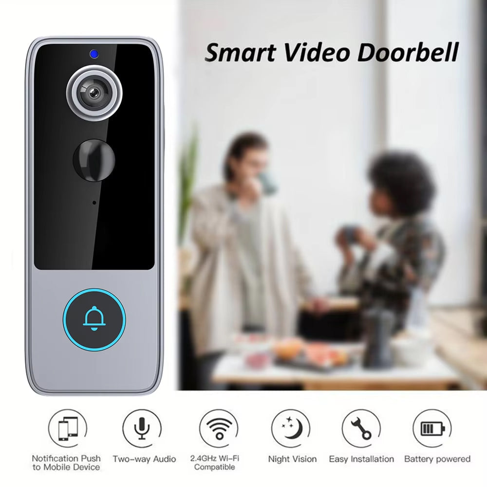 Draadloze Video Deurbel 1080P HD Camera Nachtzicht Bewegingsdetectie Tweezijdige Audio Smart Home Beveiliging | Sansoti
