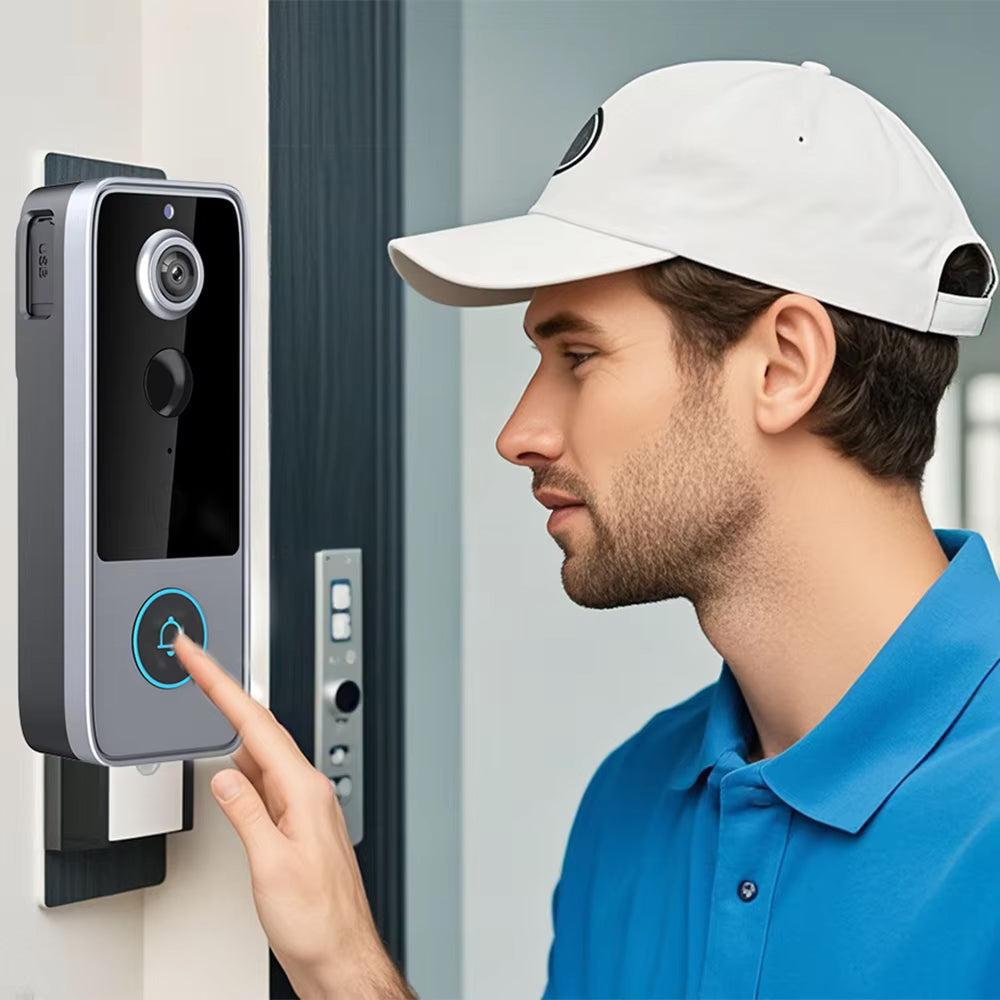 Draadloze Video Deurbel 1080P HD Camera Nachtzicht Bewegingsdetectie Tweezijdige Audio Smart Home Beveiliging | Sansoti
