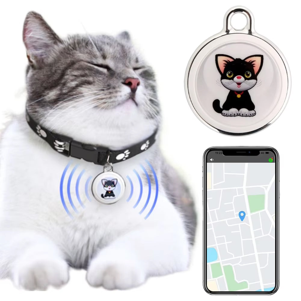 GPS Tracker for Cats with Bluetooth Location Tracking Waterproof Compact Pet Location Finder Safety | Sansoti