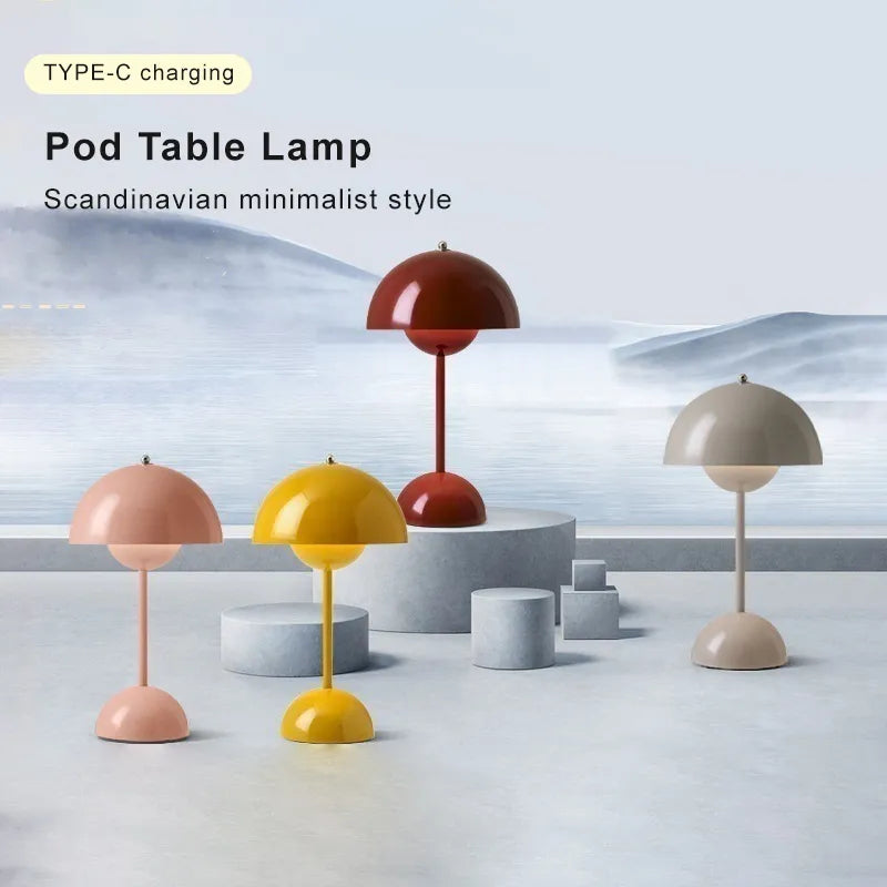 Oplaadbare Tafellamp Touch Dimbaar Warmwit 2700K Draadloos IP44 Spatwaterdicht 12 Uur Accu LED Sfeerlamp | Sansoti