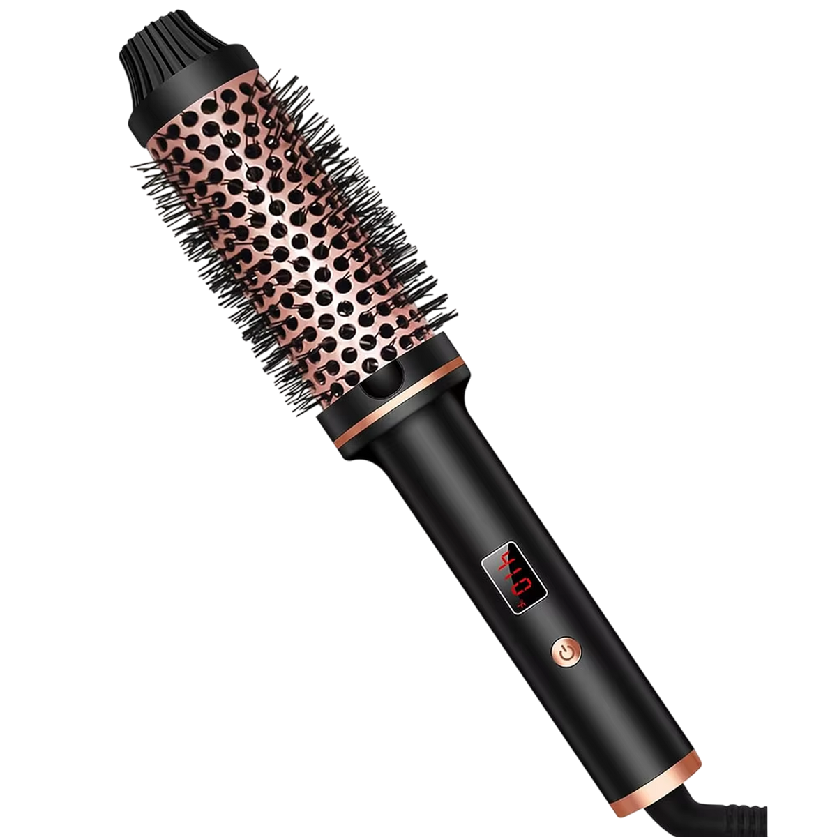 Ceramic Styling Brush with Ionic Technology Black Pink 3-in-1 Curling Iron Straightener for All Hair Types | Sansoti