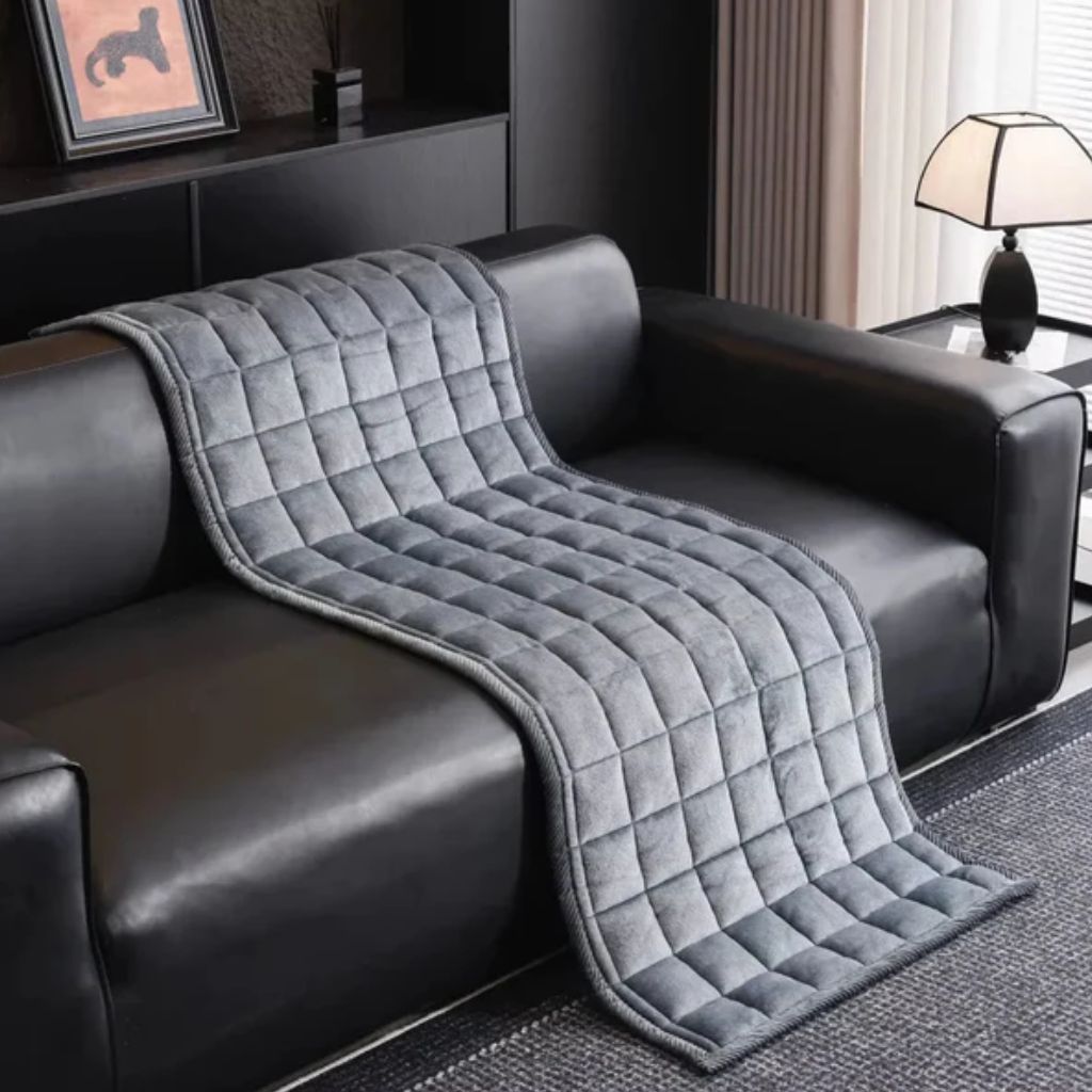 Quilted Sofa Cover Non-Slip Scratch-Resistant Pet Protector 70–240 cm Microfiber Dark Gray Brown | Sansoti