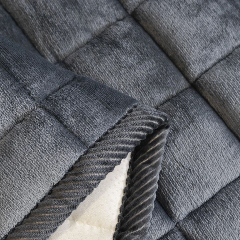 Quilted Sofa Cover Non-Slip Scratch-Resistant Pet Protector 70–240 cm Microfiber Dark Gray Brown | Sansoti