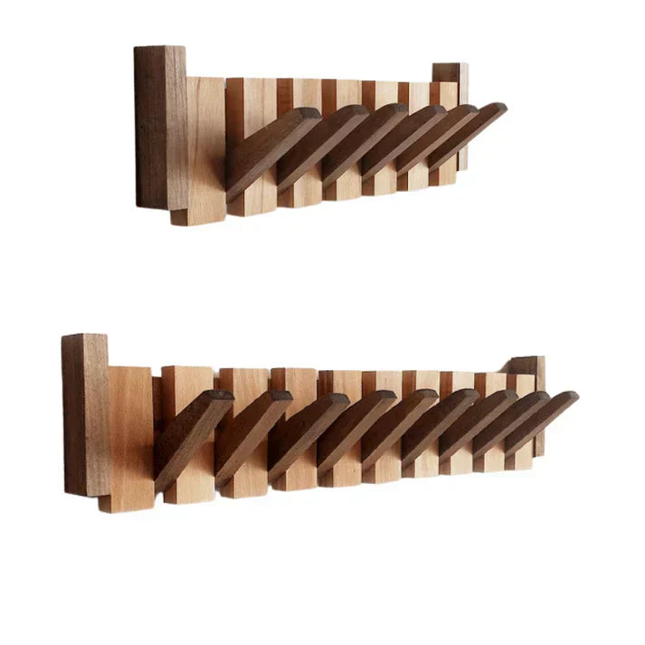 Decoratieve Wandkapstok Hout Piano-Design 4-8 Haken Hallway Organizer Scandinavisch Interieur Garderobe | Sansoti