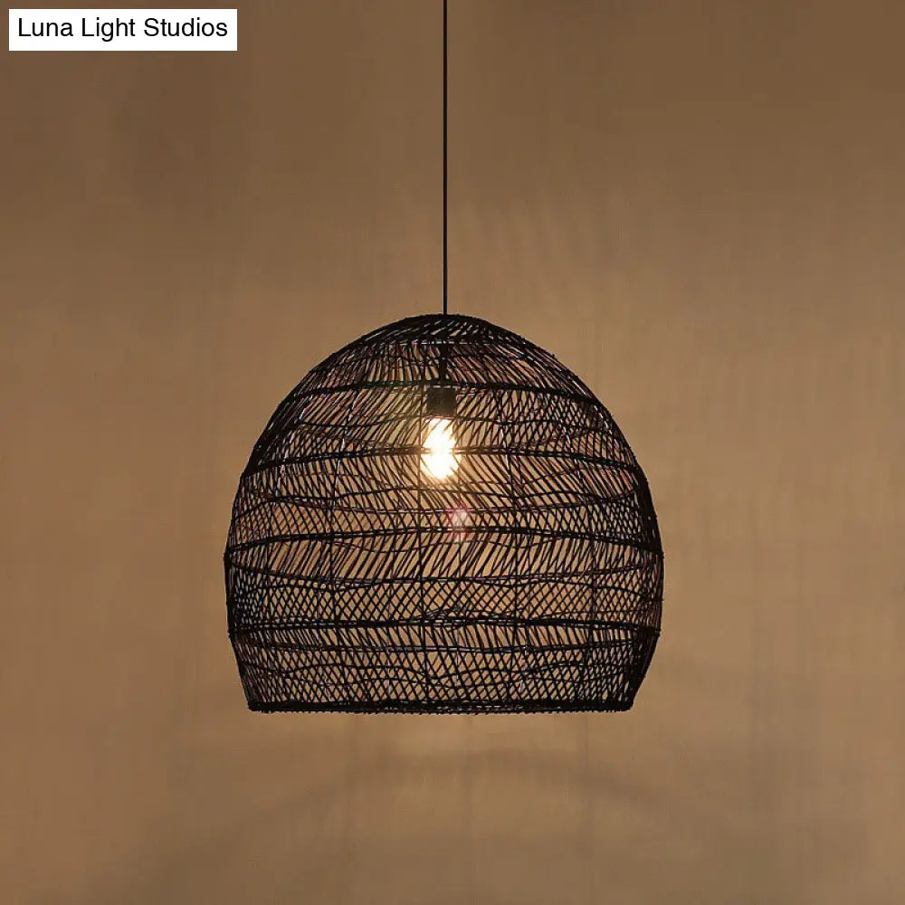 Rattan-Hängeleuchte Cloche skandinavisches Design Esszimmerbeleuchtung natürlicher Stil Wohnzimmer Küche Esszimmer | Sansoti