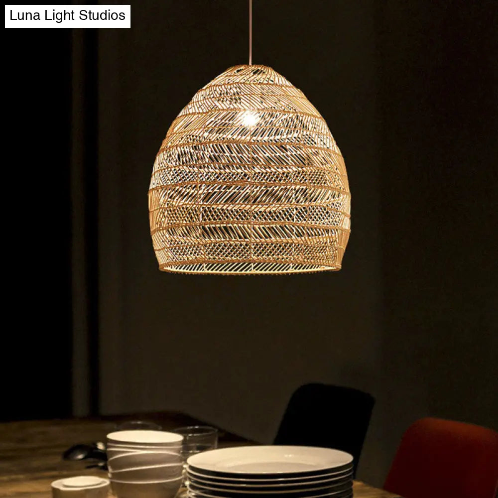 Rattan-Hängeleuchte Cloche skandinavisches Design Esszimmerbeleuchtung natürlicher Stil Wohnzimmer Küche Esszimmer | Sansoti