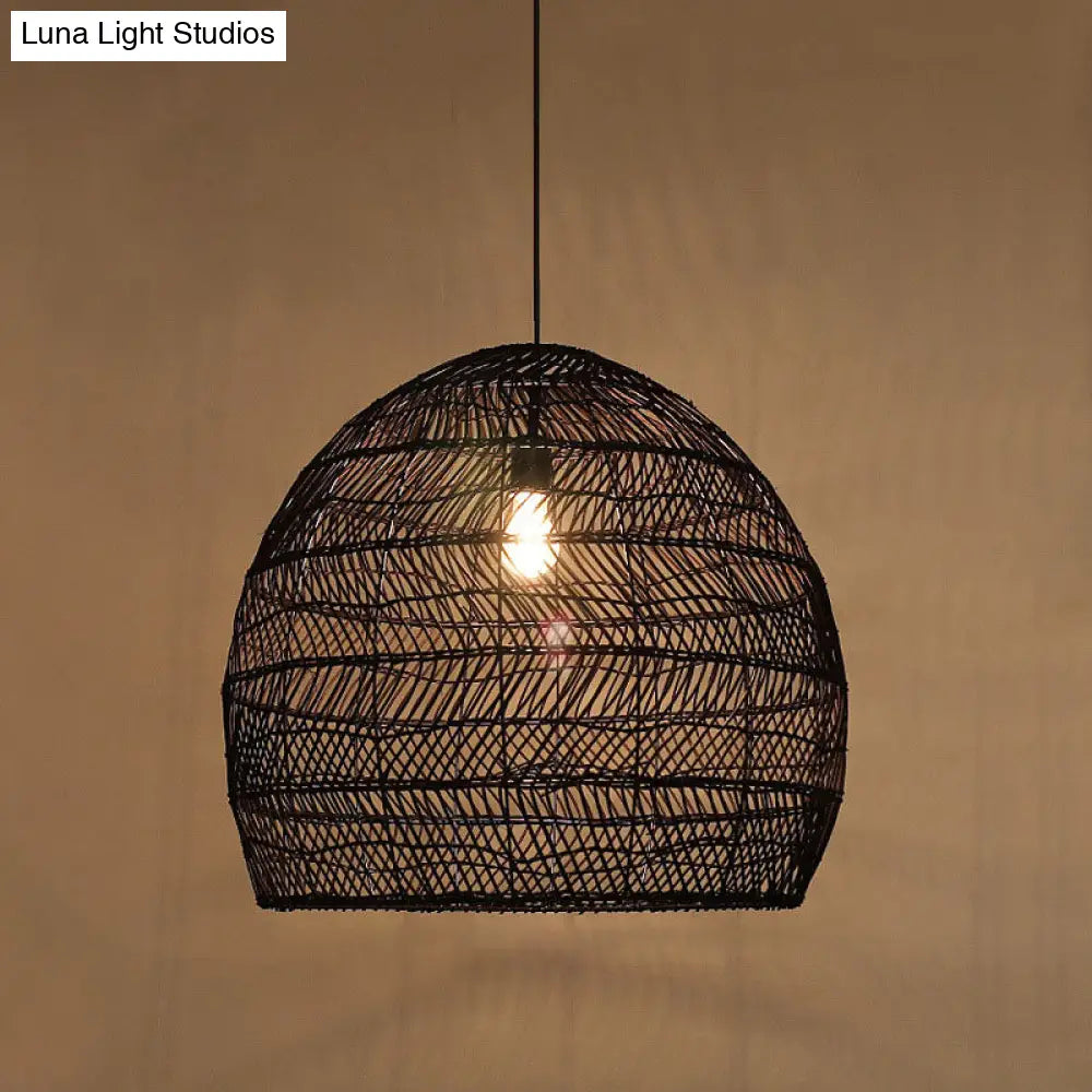 Rattan-Hängeleuchte Cloche skandinavisches Design Esszimmerbeleuchtung natürlicher Stil Wohnzimmer Küche Esszimmer | Sansoti