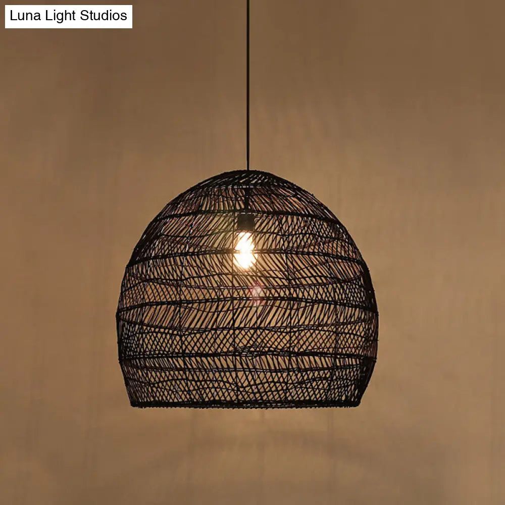 Rattan-Hängeleuchte Cloche skandinavisches Design Esszimmerbeleuchtung natürlicher Stil Wohnzimmer Küche Esszimmer | Sansoti