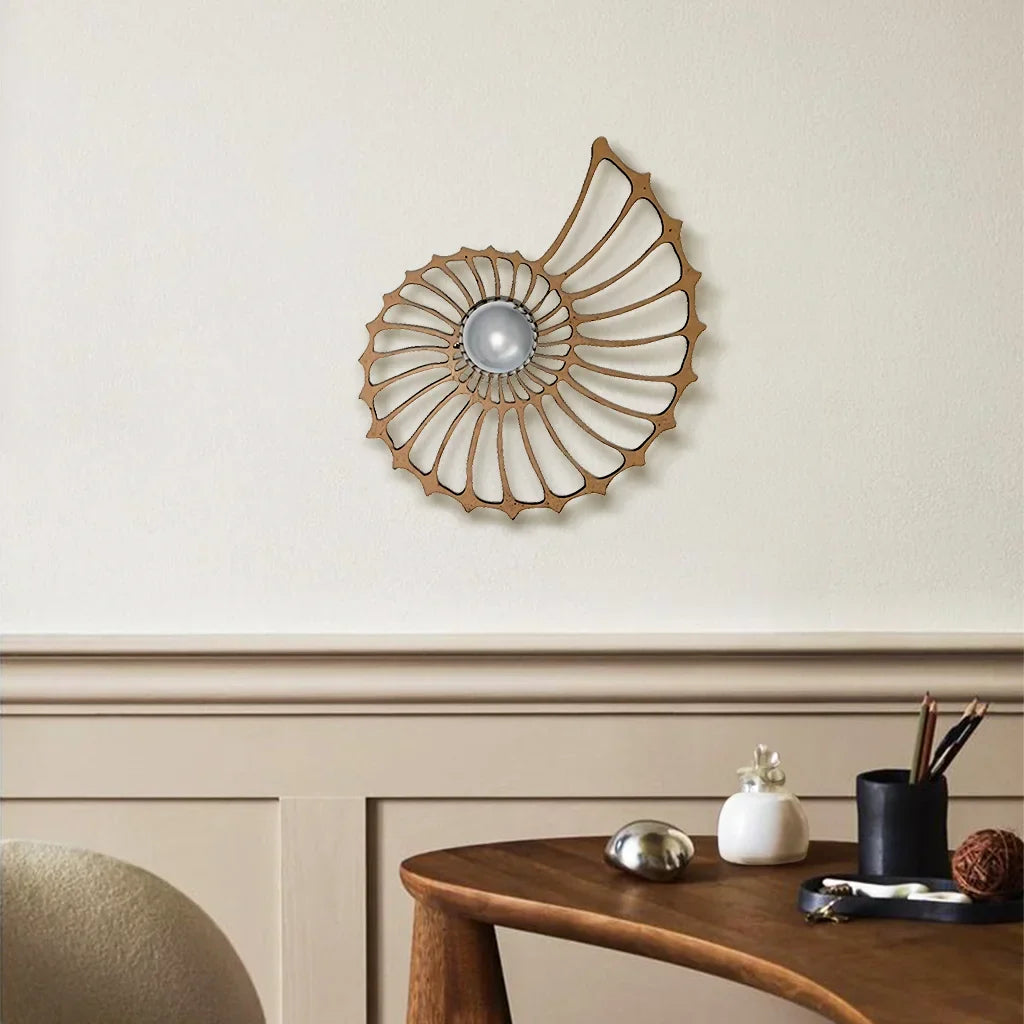 Decoratieve LED Wandlamp met Nautilus Design – Sfeervolle Wandverlichting | Sansoti