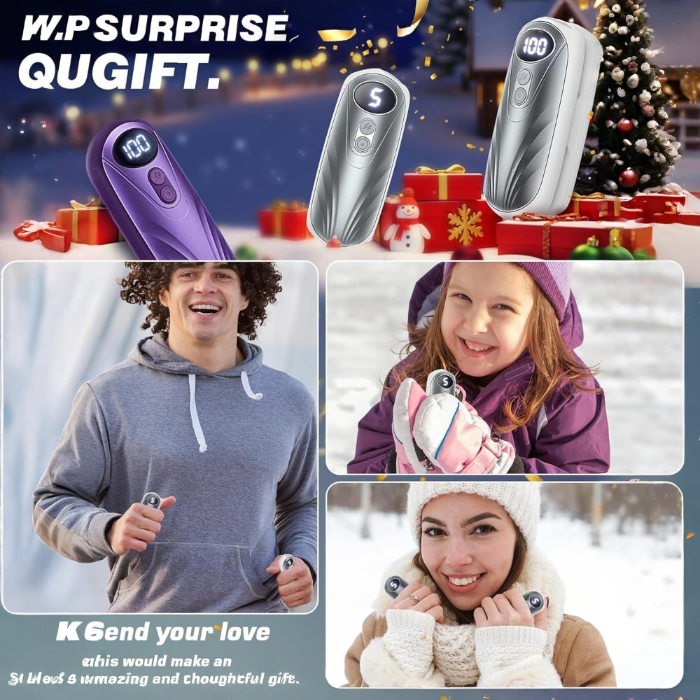 Verwarmende Handwarmers Oplaadbaar 5 Standen LED Display Herbruikbaar Set 2 Winter Handverwarmer Pocket | Sansoti