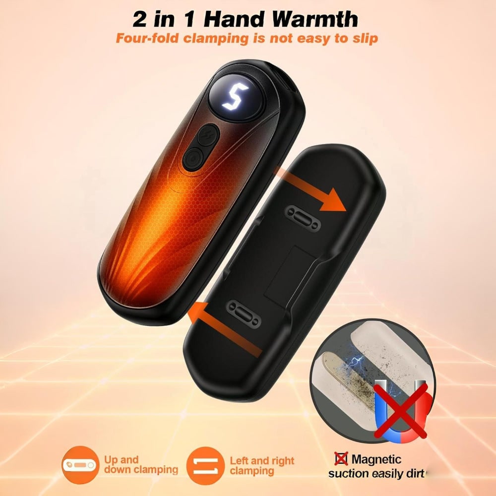 Verwarmende Handwarmers Oplaadbaar 5 Standen LED Display Herbruikbaar Set 2 Winter Handverwarmer Pocket | Sansoti