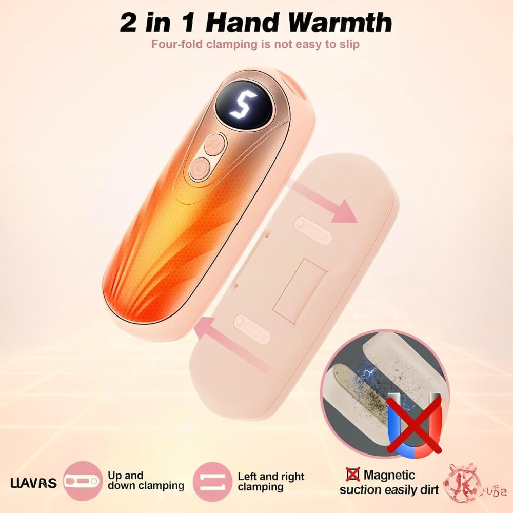 Verwarmende Handwarmers Oplaadbaar 5 Standen LED Display Herbruikbaar Set 2 Winter Handverwarmer Pocket | Sansoti