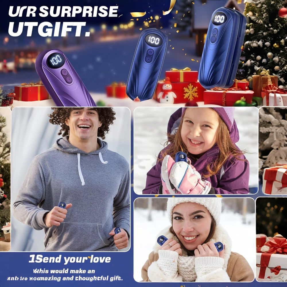 Verwarmende Handwarmers Oplaadbaar 5 Standen LED Display Herbruikbaar Set 2 Winter Handverwarmer Pocket | Sansoti