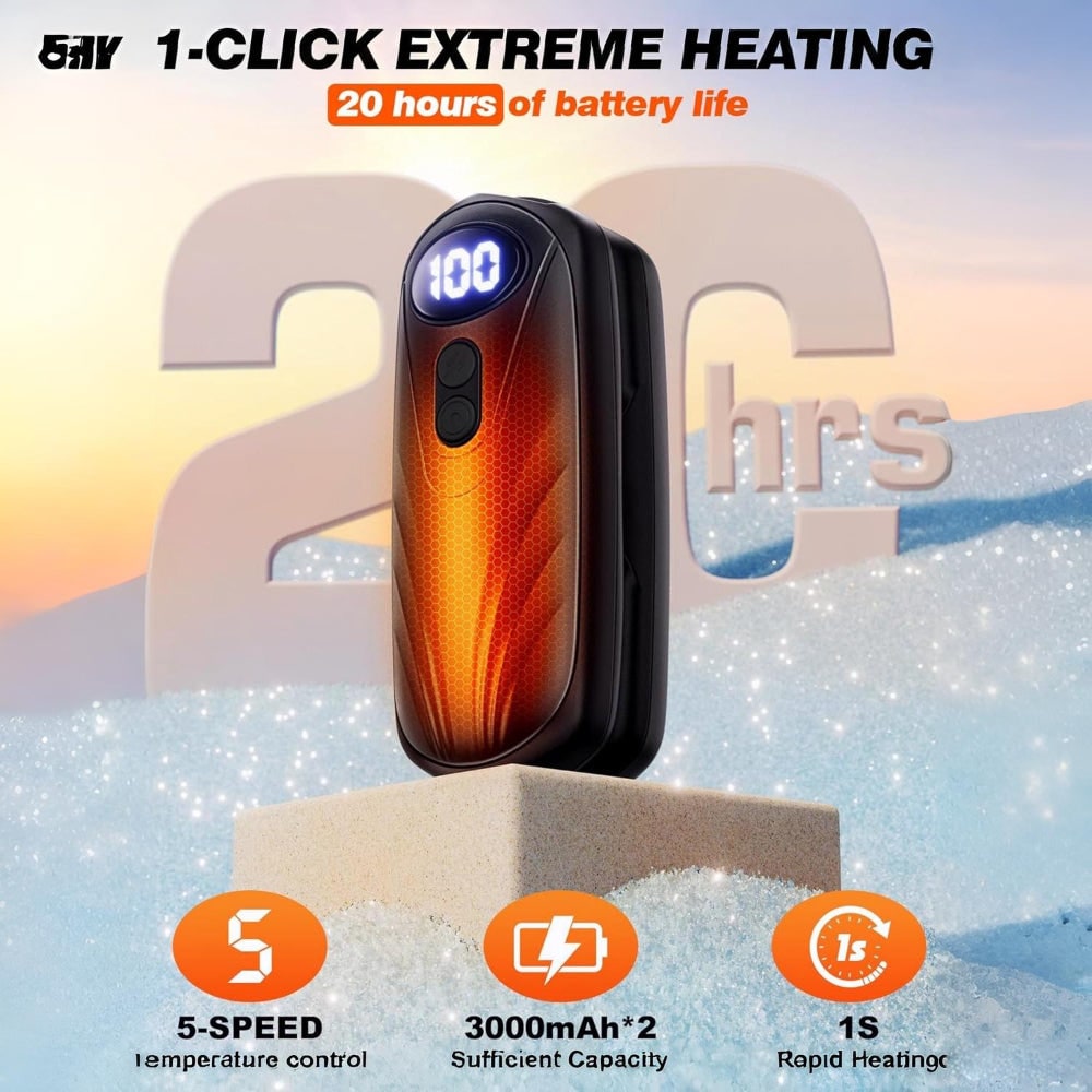 Verwarmende Handwarmers Oplaadbaar 5 Standen LED Display Herbruikbaar Set 2 Winter Handverwarmer Pocket | Sansoti