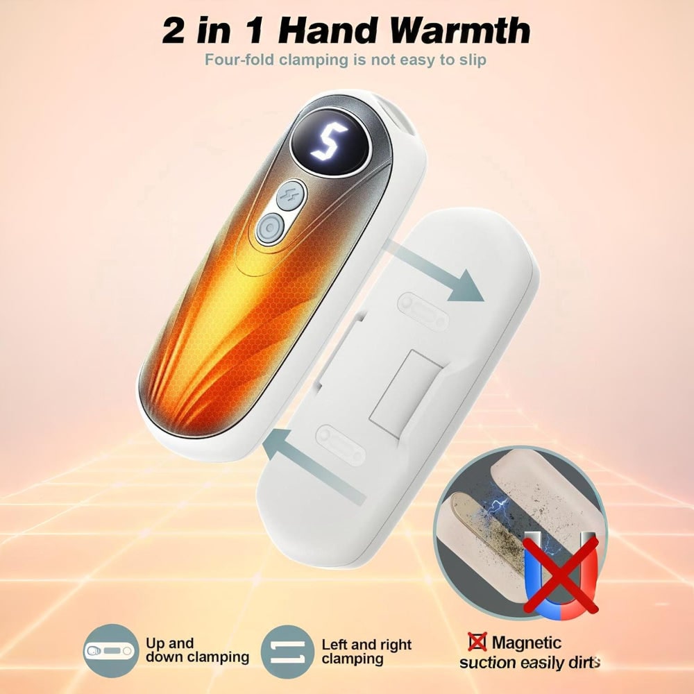 Verwarmende Handwarmers Oplaadbaar 5 Standen LED Display Herbruikbaar Set 2 Winter Handverwarmer Pocket | Sansoti