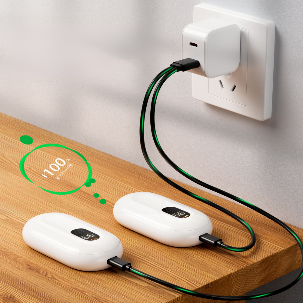 Oplaadbare Handwarmer Set 2 Stuks met Magnetische Koppeling LED Display Handverwarmers Winter Warmtepads | Sansoti