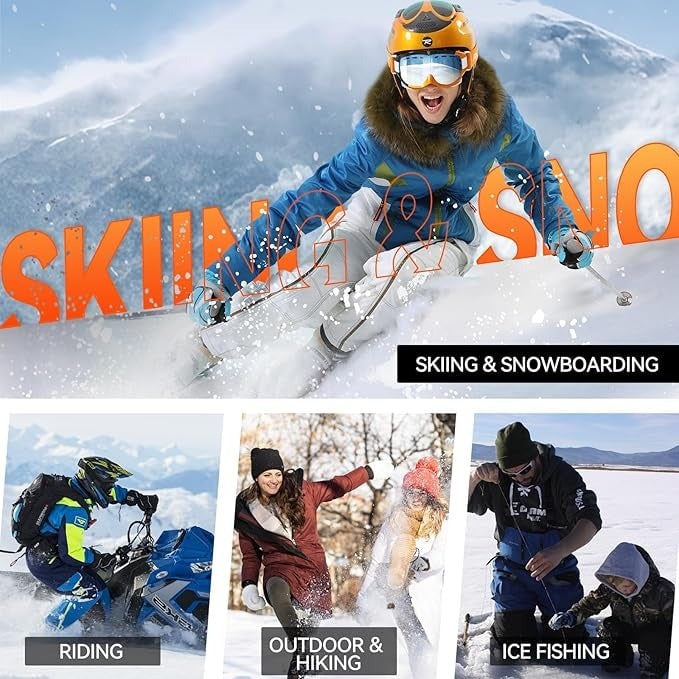 Sous-gants chauffants rechargeables avec réglage de la température pour sports d’hiver et activités en plein air, noirs, en polaire extensible | Sansoti