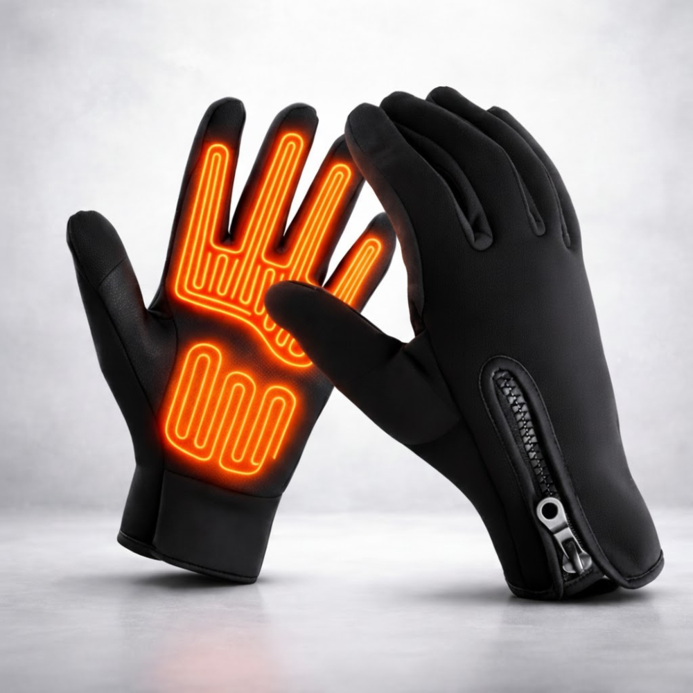 Heated Gloves Touchscreen Rechargeable Waterproof Winter Skiing Snowboarding Thermal Grip Black | Sansoti