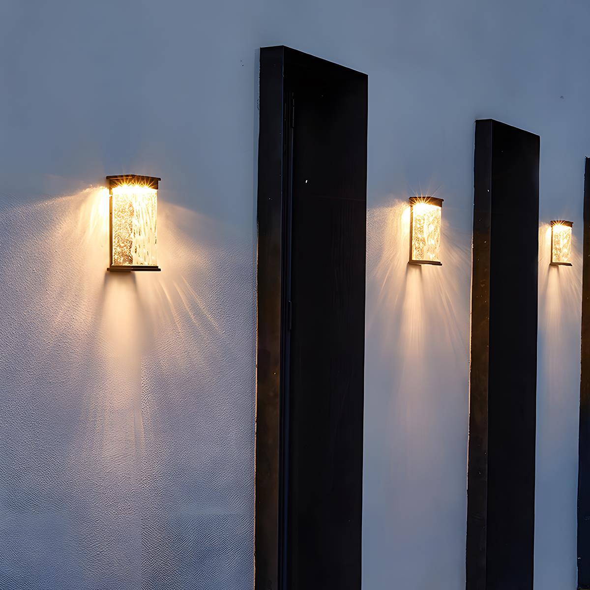 Buitenlamp LED Wandlamp Aluminium Glas Watergolf 16W Warm Wit Veranda Tuin Gevel Buitenverlichting IP43 | Sansoti