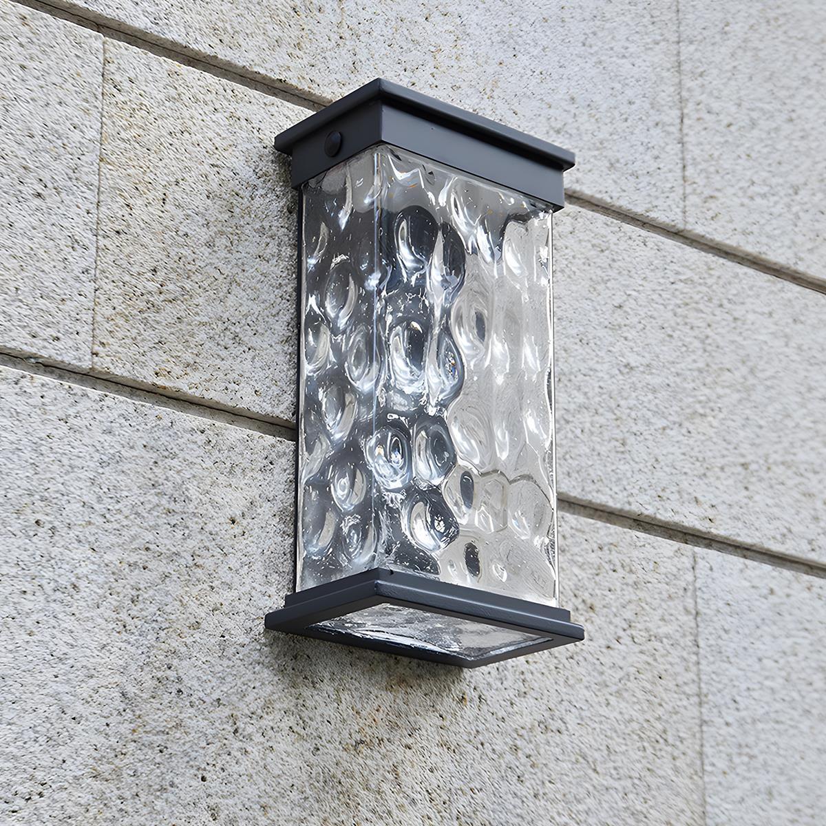 Buitenlamp LED Wandlamp Aluminium Glas Watergolf 16W Warm Wit Veranda Tuin Gevel Buitenverlichting IP43 | Sansoti